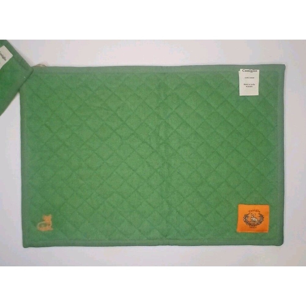Coniglio Palm Beach Placemats Set Of 4 Reversible Tropical Print/ Green NWT $250 - Picture 5 of 16